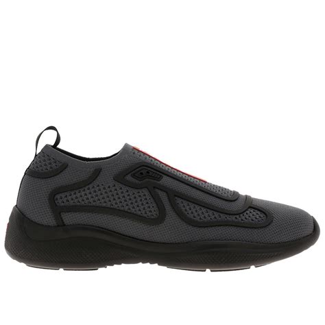 grey prada sneakers|Prada men's slip on sneakers.